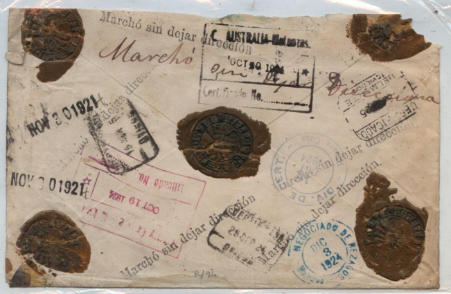 Carta certificada de Belmonte a Jagüey el Grande.