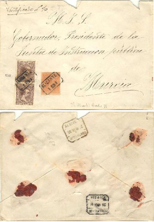 Carta certificada de Ibi (Alicante)