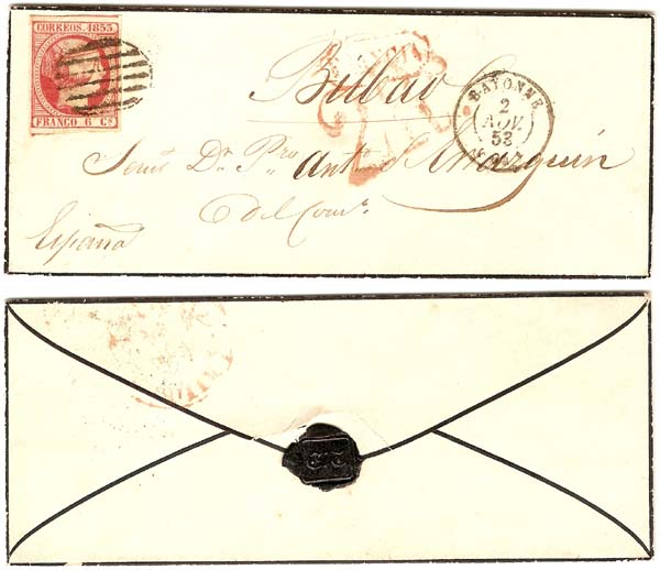 La Imagen más votada Carta de Bayona a Bilbao - 1853